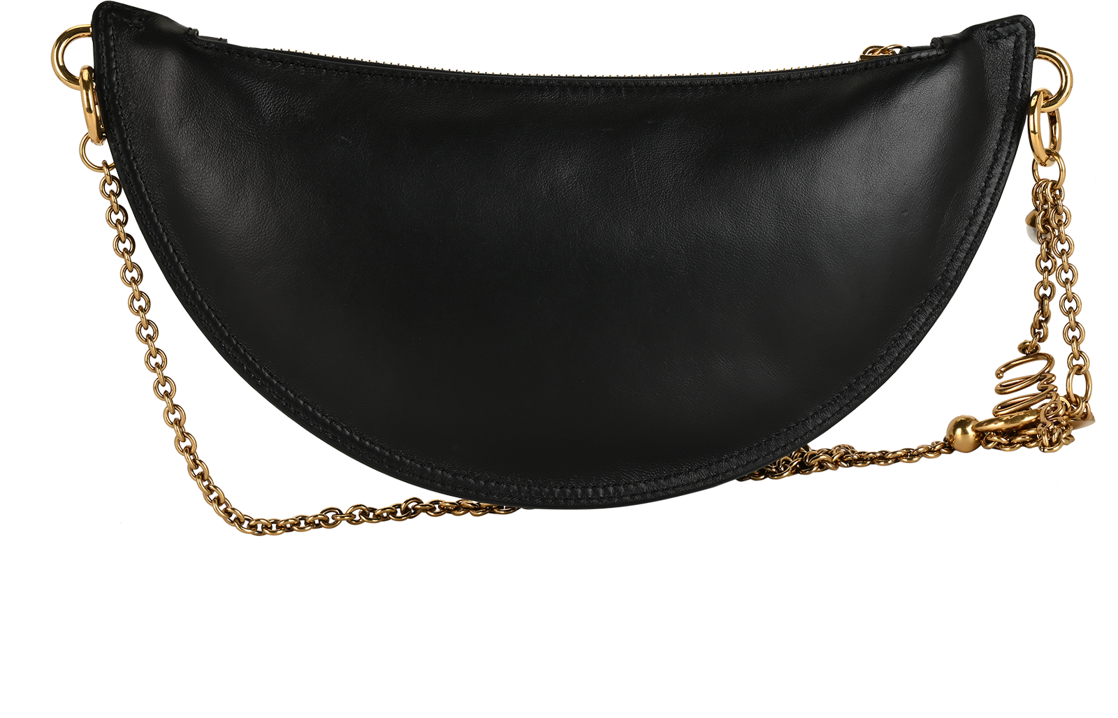 Mini Half Moon Crossbody, &pound;610, Handbags, Black, Leather, Back view